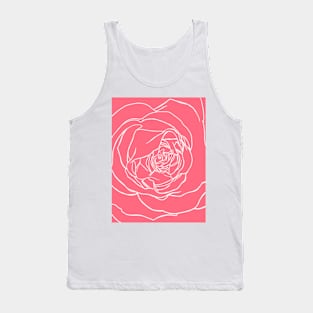 Macro Rose line Art Tank Top